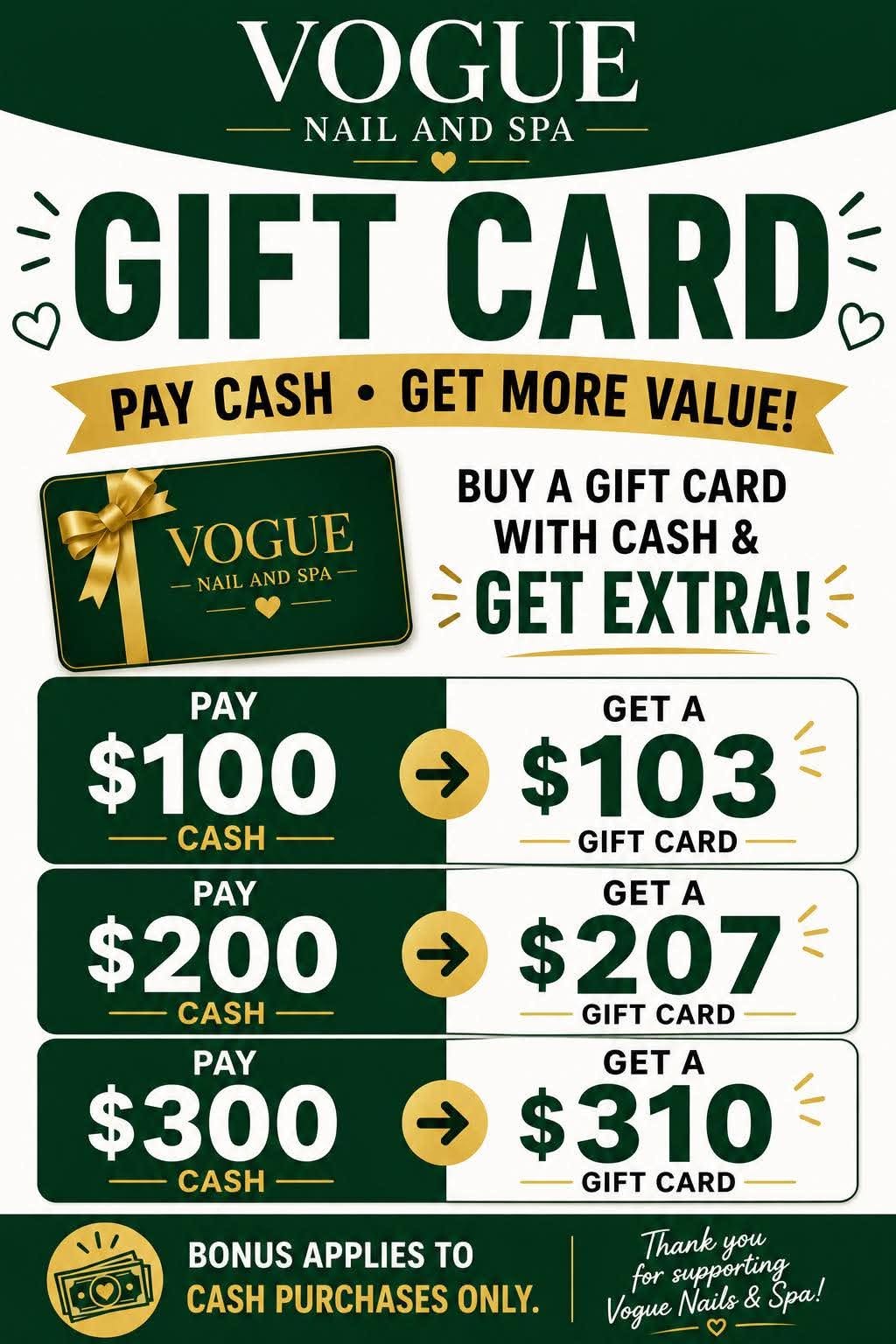 Gift Card Cash Bonus